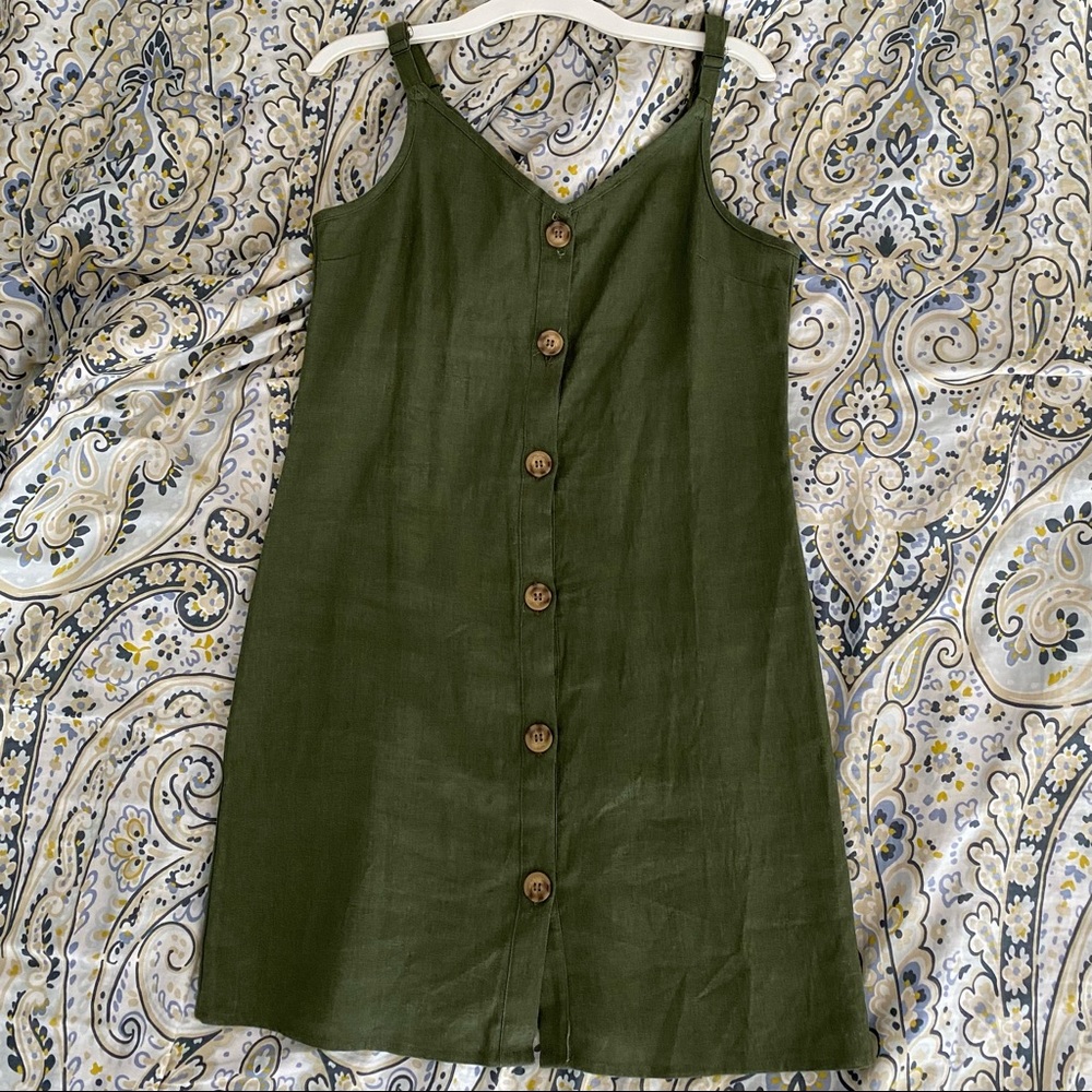 Cotton on green button up dress